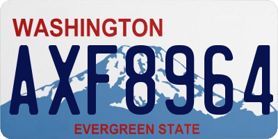 WA license plate AXF8964