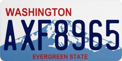 WA license plate AXF8965