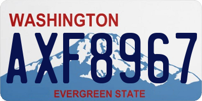 WA license plate AXF8967