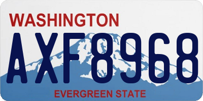WA license plate AXF8968