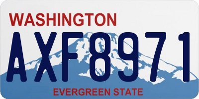 WA license plate AXF8971