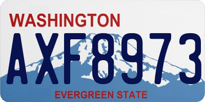 WA license plate AXF8973