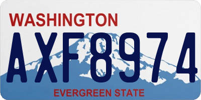 WA license plate AXF8974
