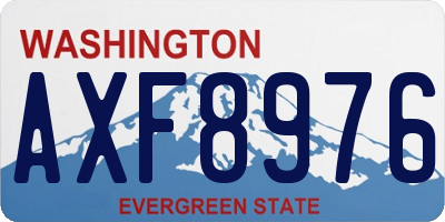 WA license plate AXF8976