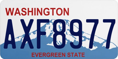 WA license plate AXF8977