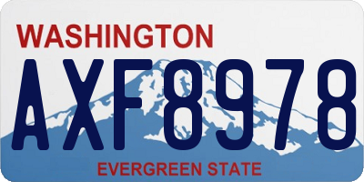 WA license plate AXF8978