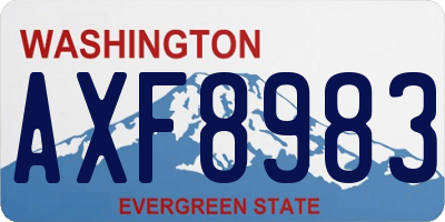 WA license plate AXF8983