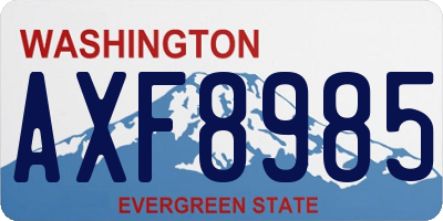 WA license plate AXF8985
