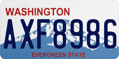 WA license plate AXF8986