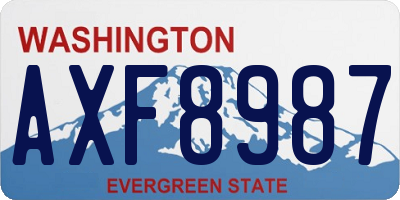 WA license plate AXF8987