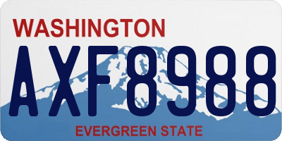 WA license plate AXF8988
