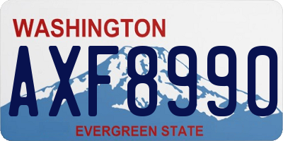 WA license plate AXF8990