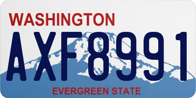 WA license plate AXF8991