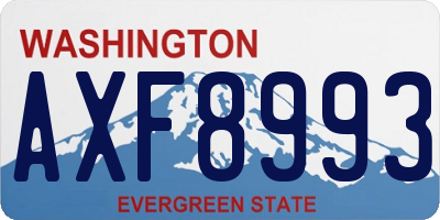 WA license plate AXF8993