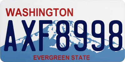 WA license plate AXF8998