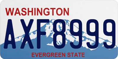 WA license plate AXF8999