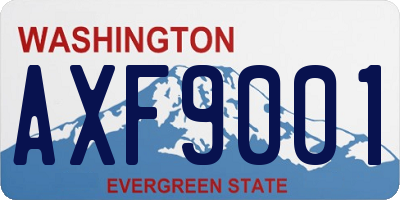 WA license plate AXF9001