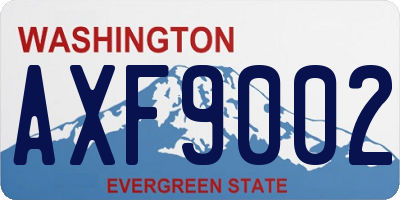 WA license plate AXF9002