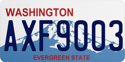 WA license plate AXF9003