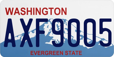WA license plate AXF9005