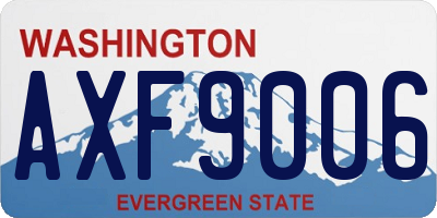 WA license plate AXF9006