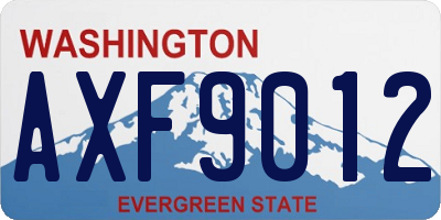 WA license plate AXF9012