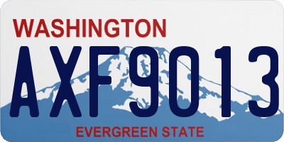 WA license plate AXF9013