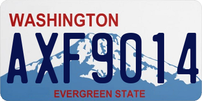 WA license plate AXF9014