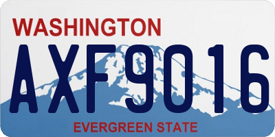 WA license plate AXF9016