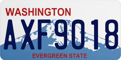 WA license plate AXF9018