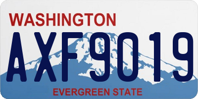 WA license plate AXF9019
