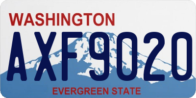 WA license plate AXF9020