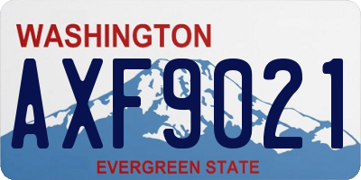 WA license plate AXF9021