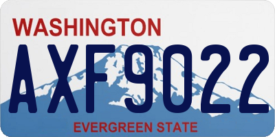 WA license plate AXF9022