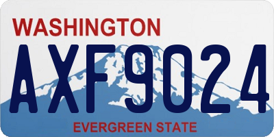 WA license plate AXF9024