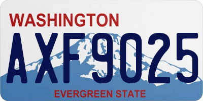 WA license plate AXF9025