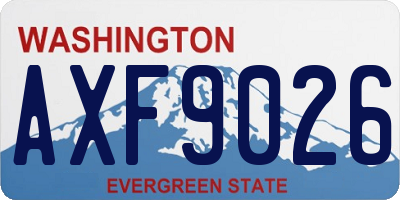 WA license plate AXF9026