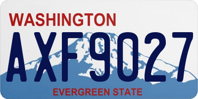 WA license plate AXF9027