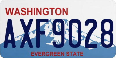WA license plate AXF9028