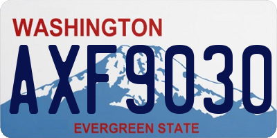 WA license plate AXF9030