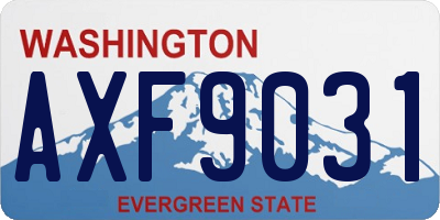 WA license plate AXF9031