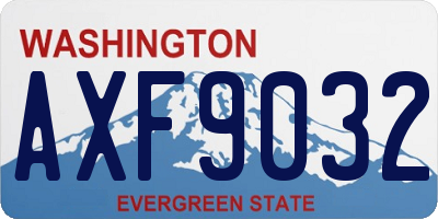 WA license plate AXF9032