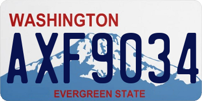 WA license plate AXF9034
