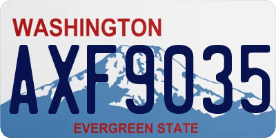 WA license plate AXF9035