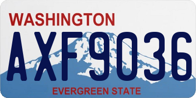 WA license plate AXF9036