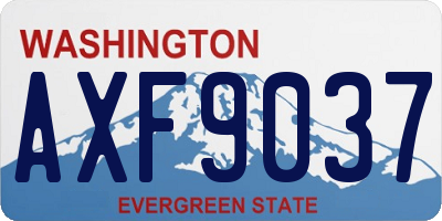 WA license plate AXF9037