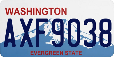 WA license plate AXF9038