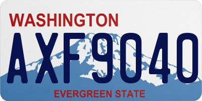 WA license plate AXF9040
