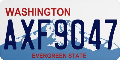 WA license plate AXF9047