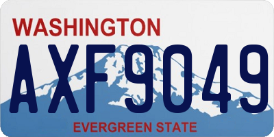 WA license plate AXF9049